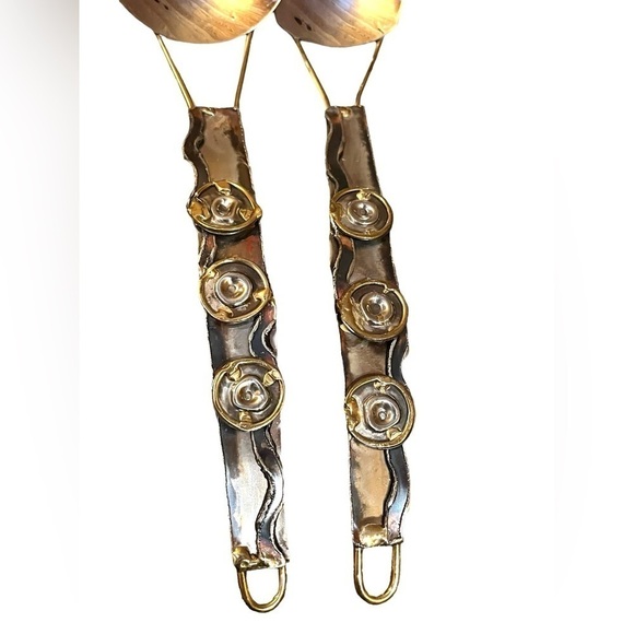 NEW Creative Cooper Handmade Copper and Brass Spoon & Fork Serving Deco Set OOAK - Picture 3 of 9